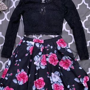 !!WORN ONCE!!  sequin hearts size 3 two piece homecoming dress